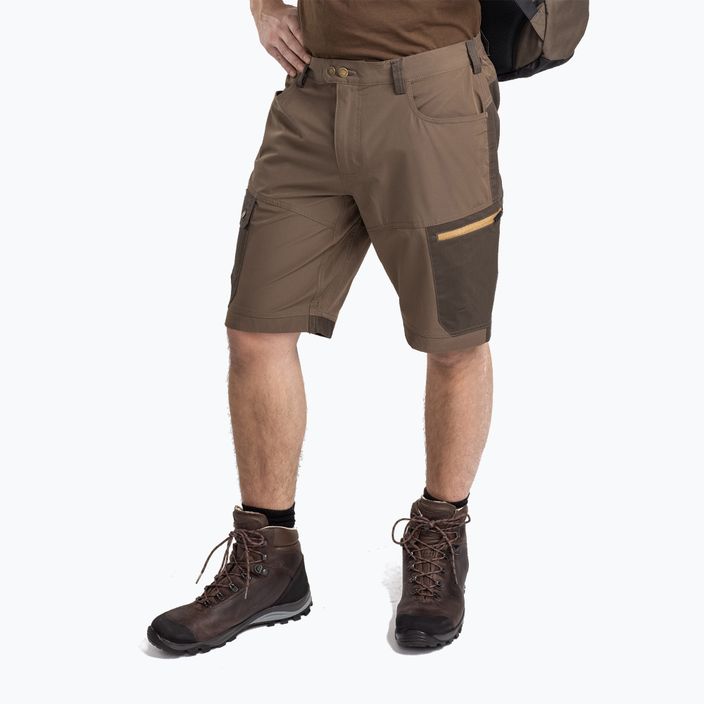 Pantaloni scurți de trekking pentru bărbați Pinewood Finnveden Trail Hybrid earthbrown/d.olive pentru bărbați