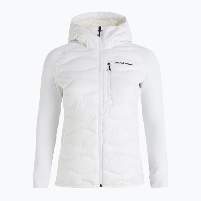 Jachetă cu glugă hibridă Peak Performance Helium Down Hybrid Hood pentru femei alb G77848100