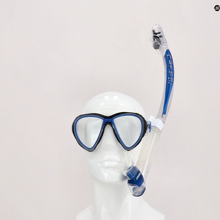Set de snorkeling Cressi Quantum mask + Itaca Ultra Dry snorkel albastru transparent DM400020 5