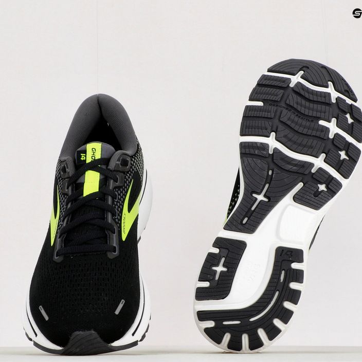 Pantofi de alergare pentru bărbați BROOKS Ghost 14 negru-verde 1103691D047 15