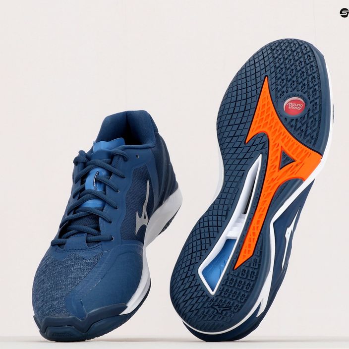 Pantofi de handbal pentru bărbați Mizuno Wave Stealth Neo albastru marin X1GA200021 11