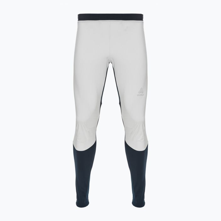 Pantaloni de schi fond pentru bărbați ODLO Langnes Langnes alb și albastru marin 622692