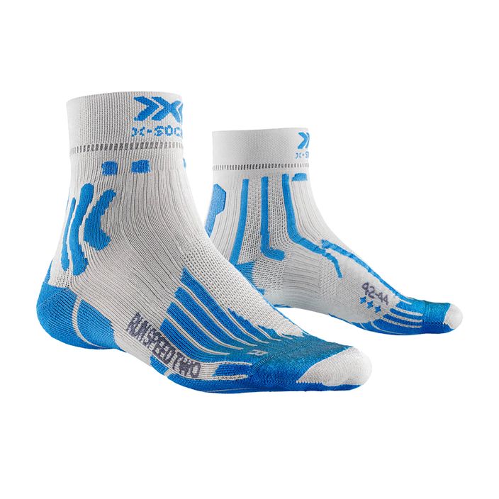 Șosete de alergare X-Socks Run Speed Two 4.0 pentru bărbați, gri perlat/albastru inventice 2