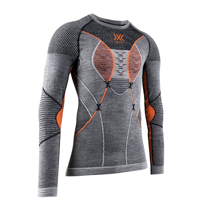 Bluză termică pentru bărbați X-Bionic Merino black/grey/orange 2