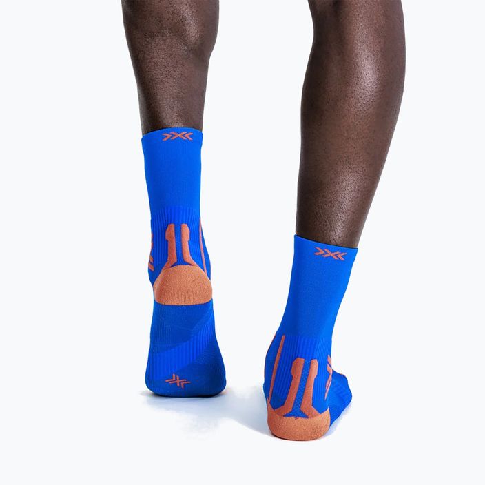 Șosete de alergare pentru bărbați X-Socks Run Perform Crew șosete de alergare twyce albastru/portocaliu 4