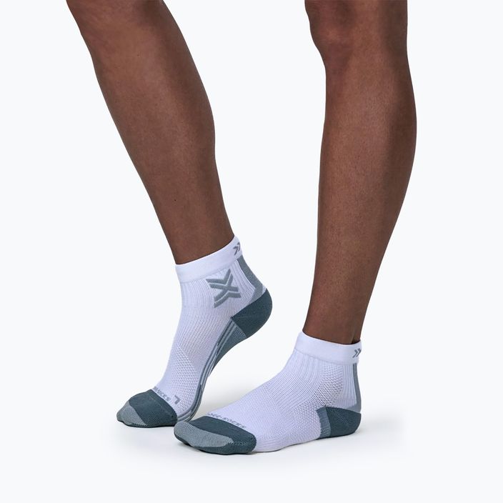 Șosete de alergare X-Socks Run Discover Ankle pentru femei, alb arctic alb/galben perlat 2