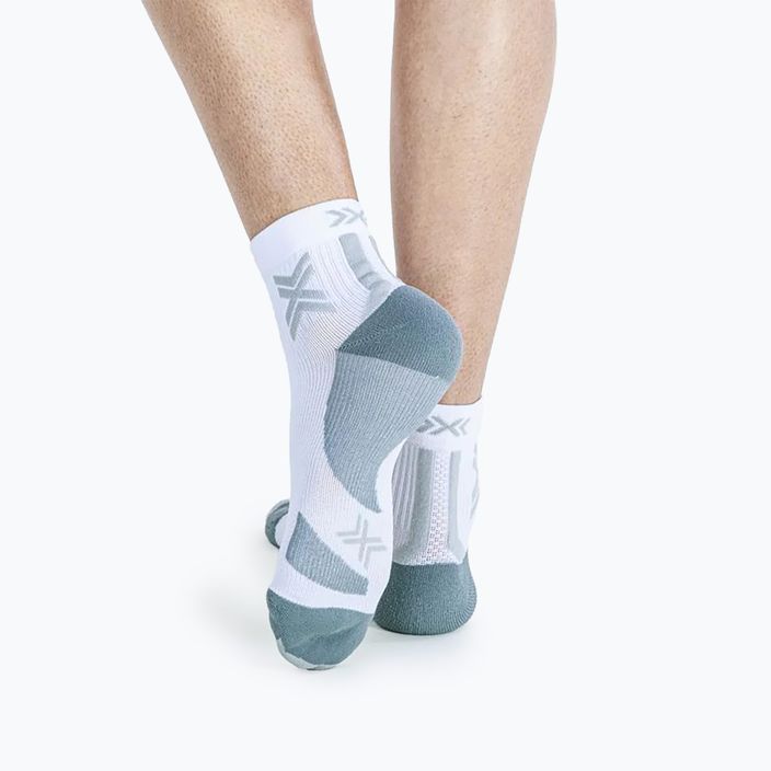 Șosete de alergare pentru bărbați X-Socks Run Discover Ankle alb arctic/gri alb/galben perlat 4