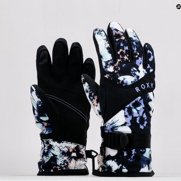 Mănuși de snowboard pentru copii ROXY Jetty 2021 true black black flowers 6