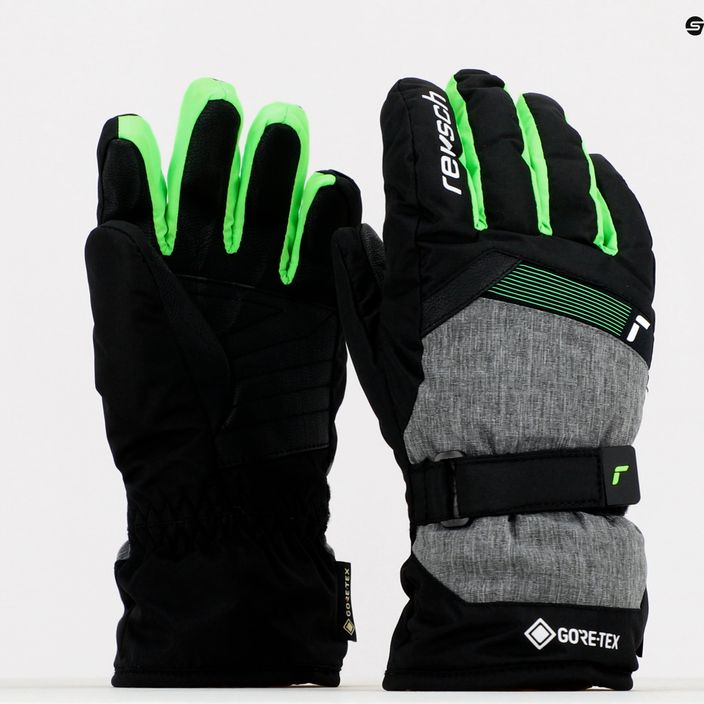 Mănuși de schi pentru copii Reusch Flash Gore-Tex negru/verde 62/61/305 6
