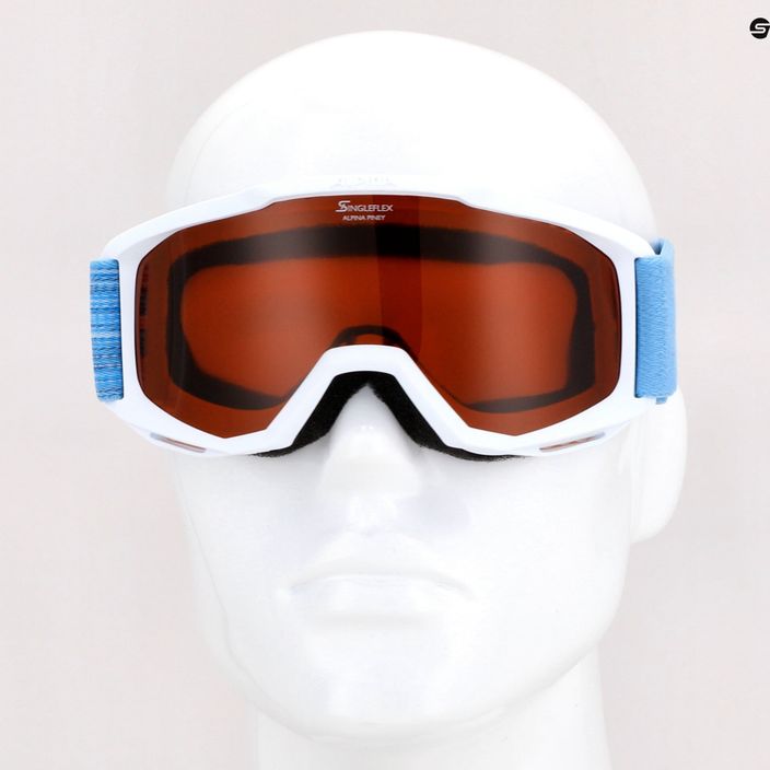 Ochelari de schi pentru copii Alpina Piney white/skyblue matt/orange 10