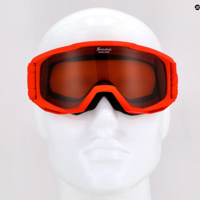 Ochelari de schi pentru copii Alpina Piney red matt/orange 10