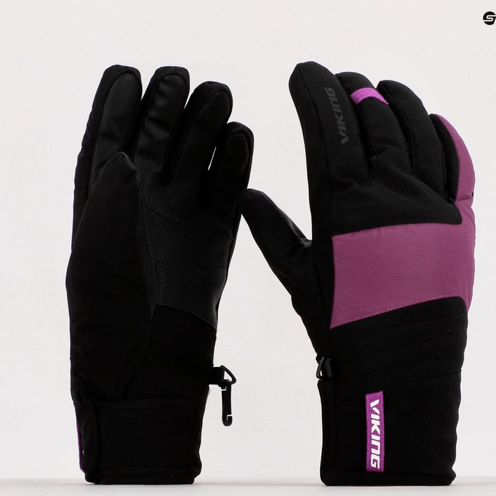 Mănuși de schi pentru bărbați Viking Espada negru/violet 113/24/4587 10