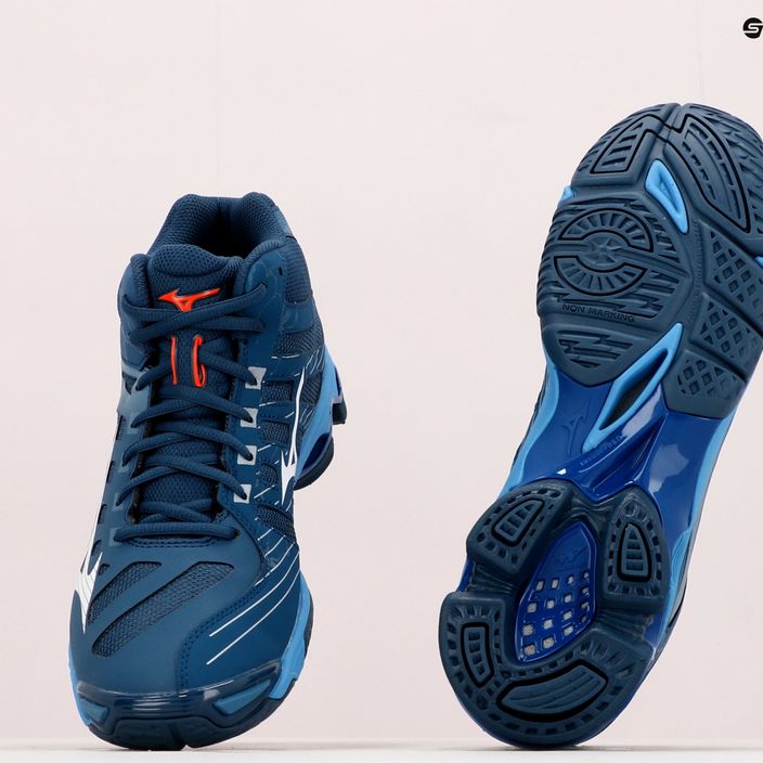 Pantofi de volei pentru bărbați Mizuno Wave Voltage Mid albastru marin V1GA216521 15