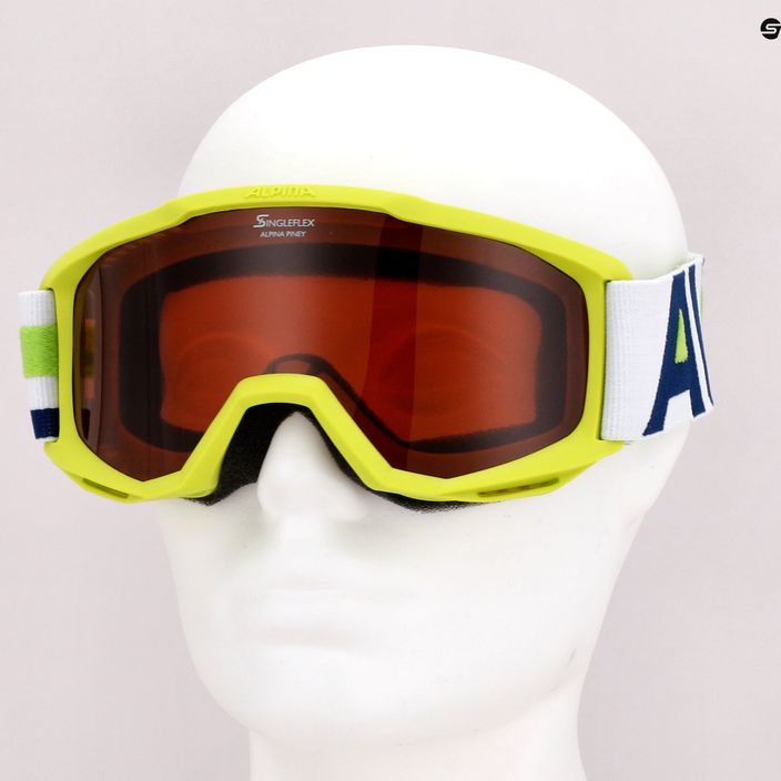 Ochelari de schi pentru copii Alpina Piney lime matt/orange 7