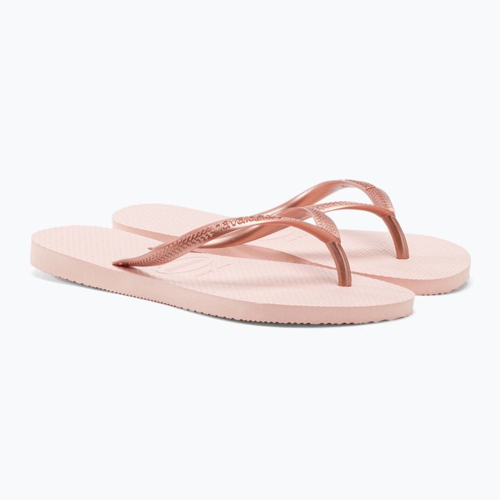 Papuci de plajă Havaianas Slim roz pentru femei H4000030 5