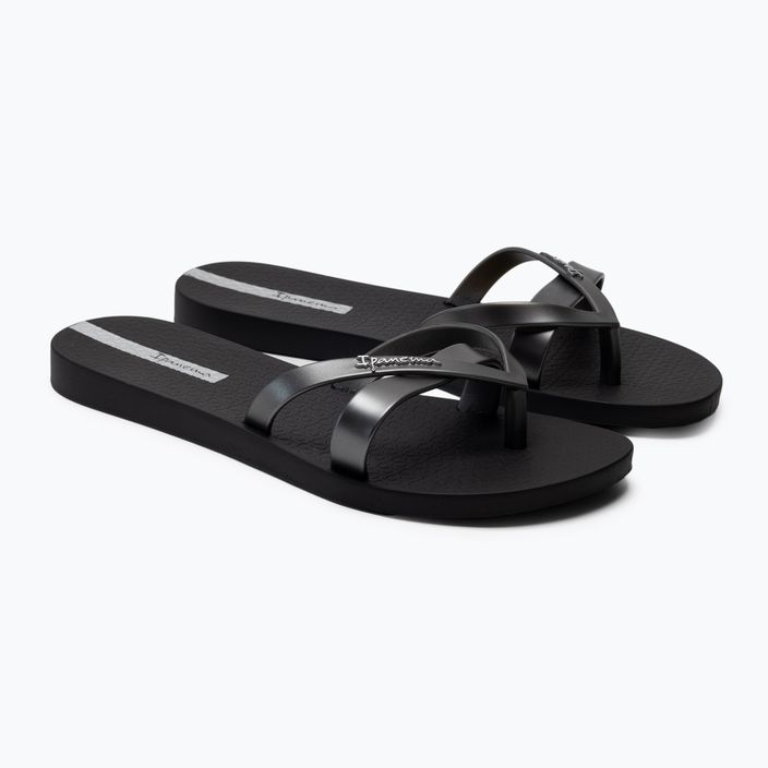 Papuci de plajă Ipanema Kirei negru argintiu pentru femei 81805-24145 5