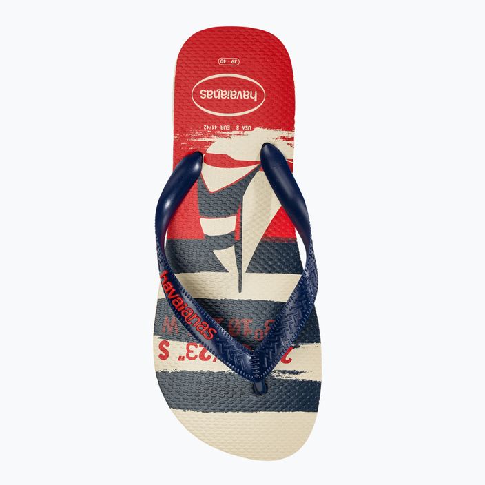 Șlapi Havaianas Top Nautical beige straw / navy blue / ruby red 5