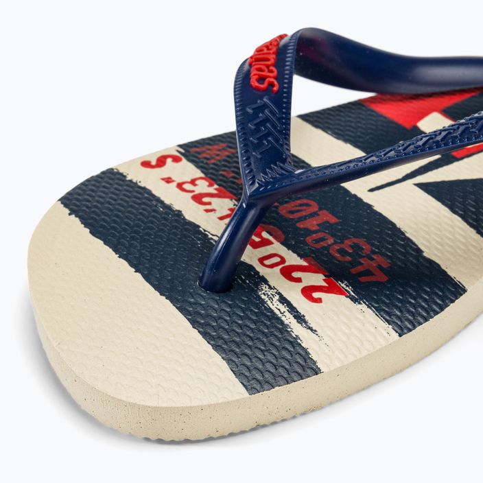 Șlapi Havaianas Top Nautical beige straw / navy blue / ruby red 7