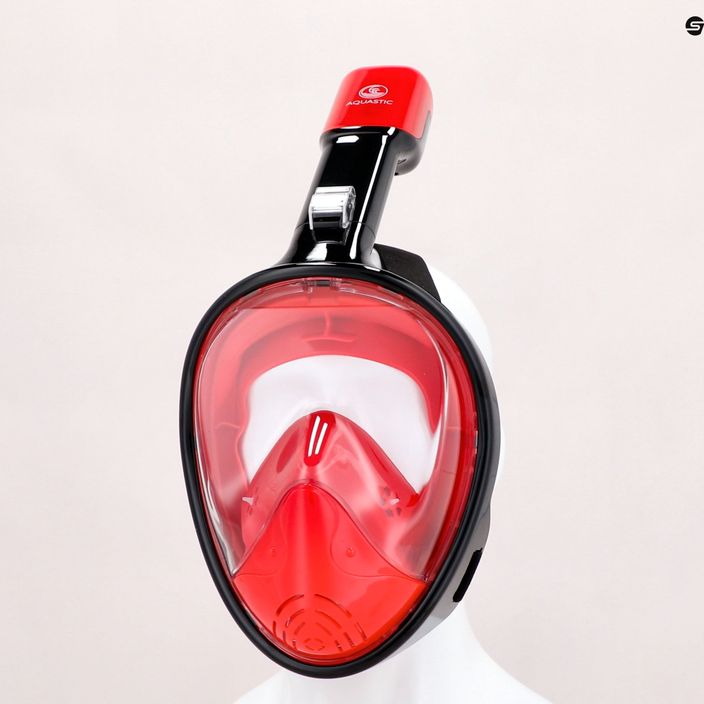 Mască integrală de snorkeling AQUASTIC roșie SMA-01SC 14