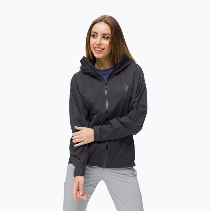 Jachetă de ploaie Stormline Stretch pentru femei Black Diamond, negru APM697015XLG1