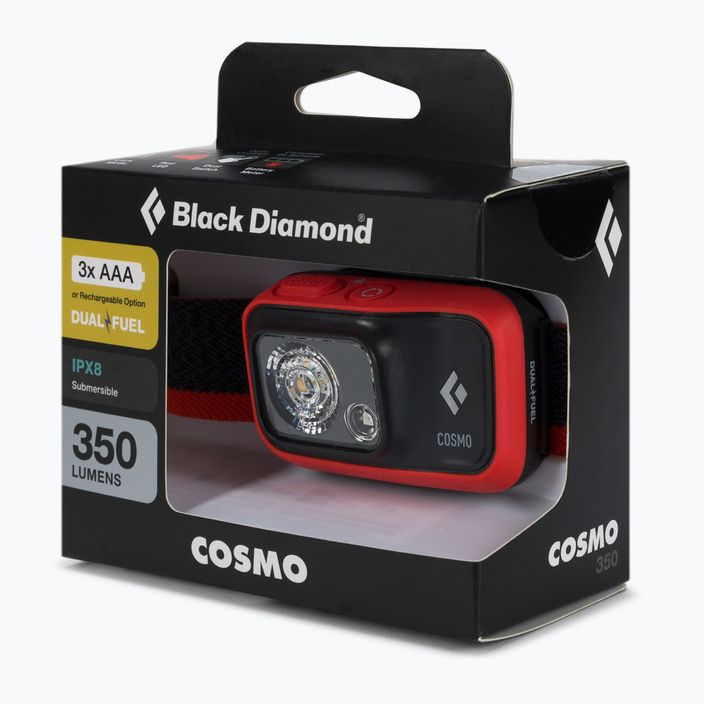 Black Diamond Cosmo 350 lanternă cu cap roșu BD620676738001ALL1