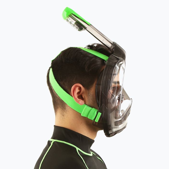 SEAC Magica gri transparent/verde lime mască completă pentru snorkelling 9