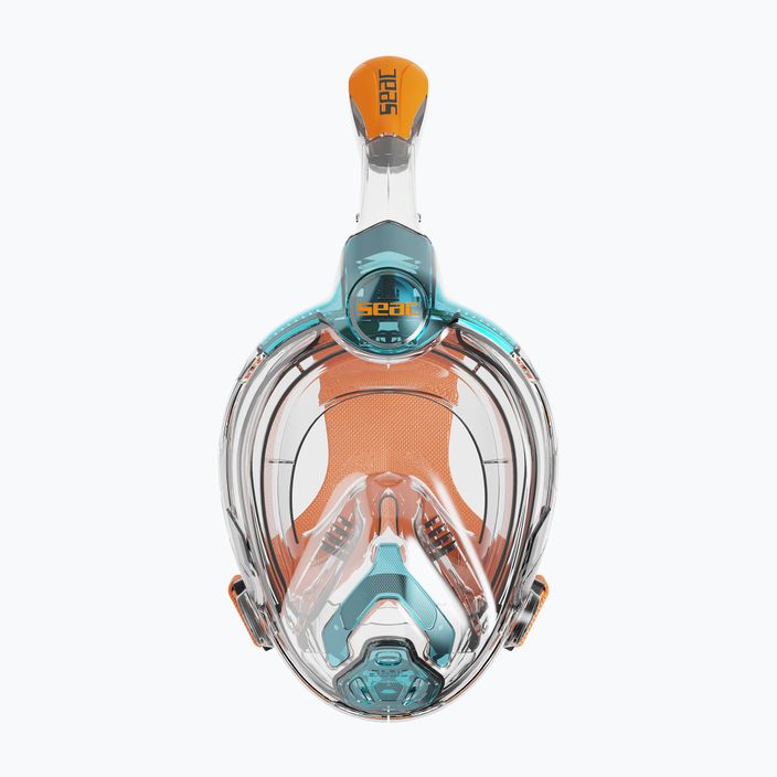 SEAC Libera Acquamarine/oranj mască pentru copii pentru snorkelling cu fața întreagă pentru copii 2