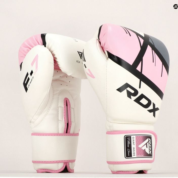 Mănuși de box pentru femei RDX BGR-F7 alb și roz BGR-F7P 13