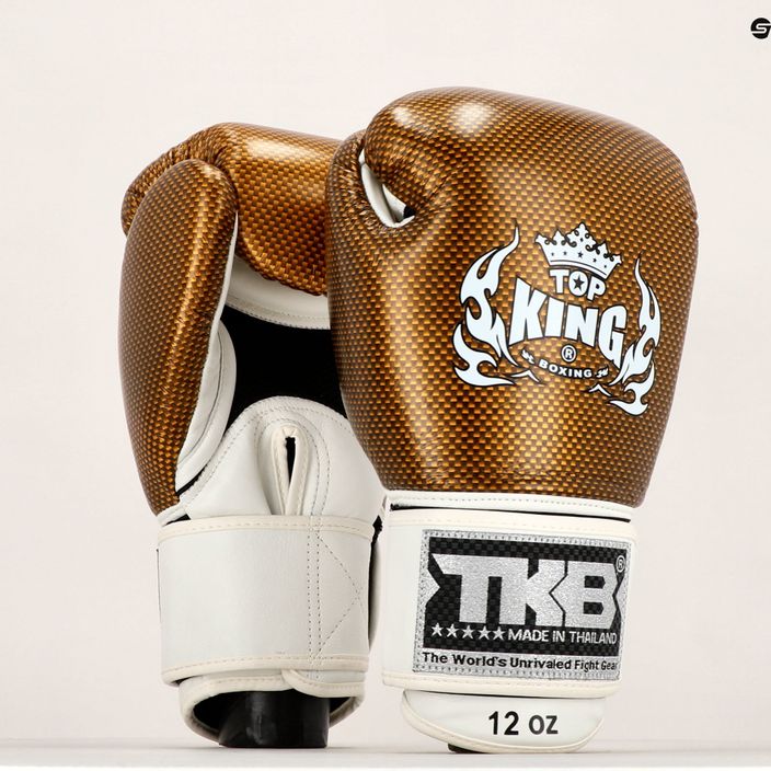 Top King Muay Thai Muay Thai Muay Thai Empower mănuși de box alb TKBGEM-02A-WH-GD-10 7