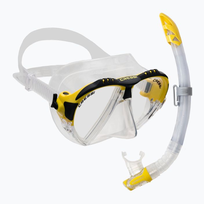 Set de scufundări Cressi Matrix + mască Gamma + snorkel galben DS302504