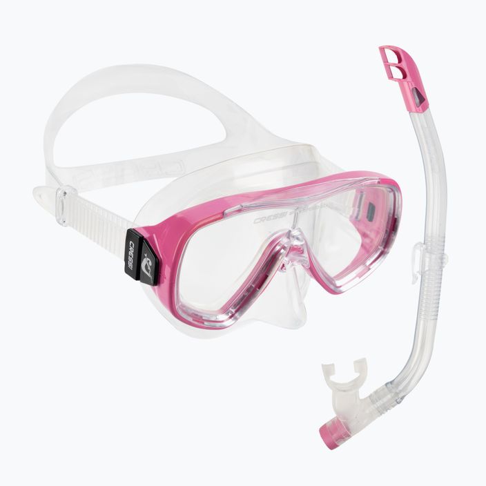 Cressi Ondina kit de snorkel pentru copii + mască Top + snorkel roz transparent DM1010134