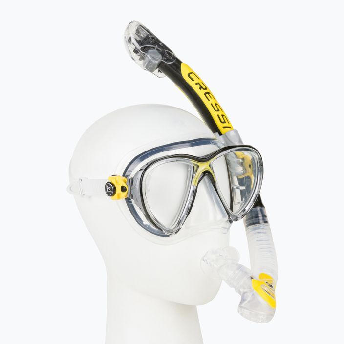 Set de scufundări Cressi Big Eyes Evolution + mască Alpha Ultra Dry + snorkel galben DS337010 2