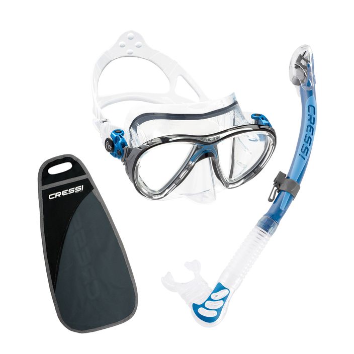 Set de scufundări Cressi Big Eyes Evolution + mască Alpha Ultra Dry + snorkel albastru DS337020 2