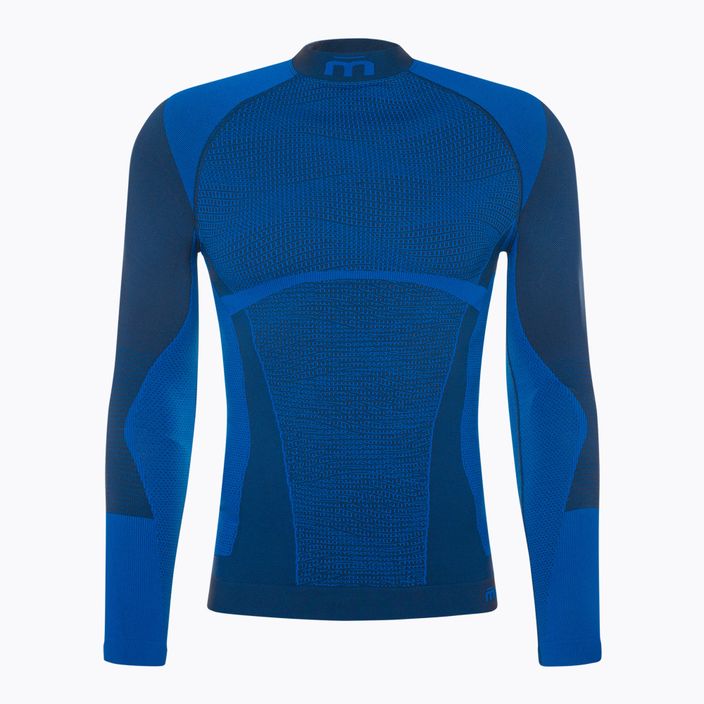 Tricou termic pentru bărbați Mico Warm Control Mock Neck albastru IN01851