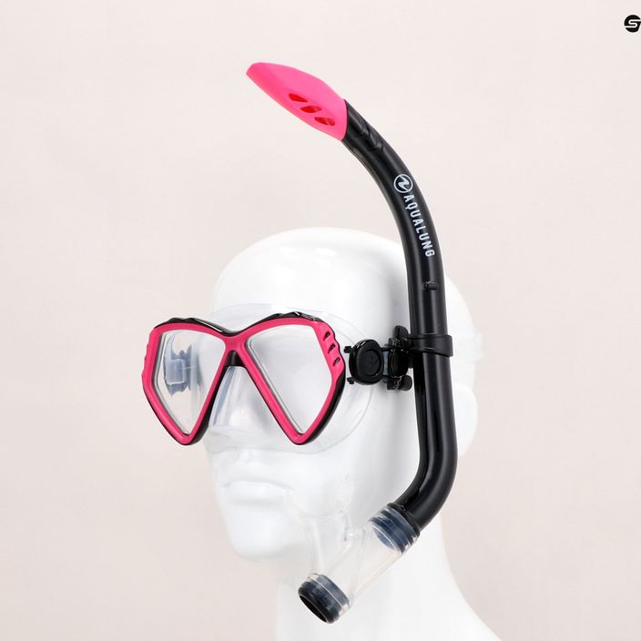 Aqualung Cub Combo kit de snorkel pentru copii mască + snorkel negru/roz SC3990002 12