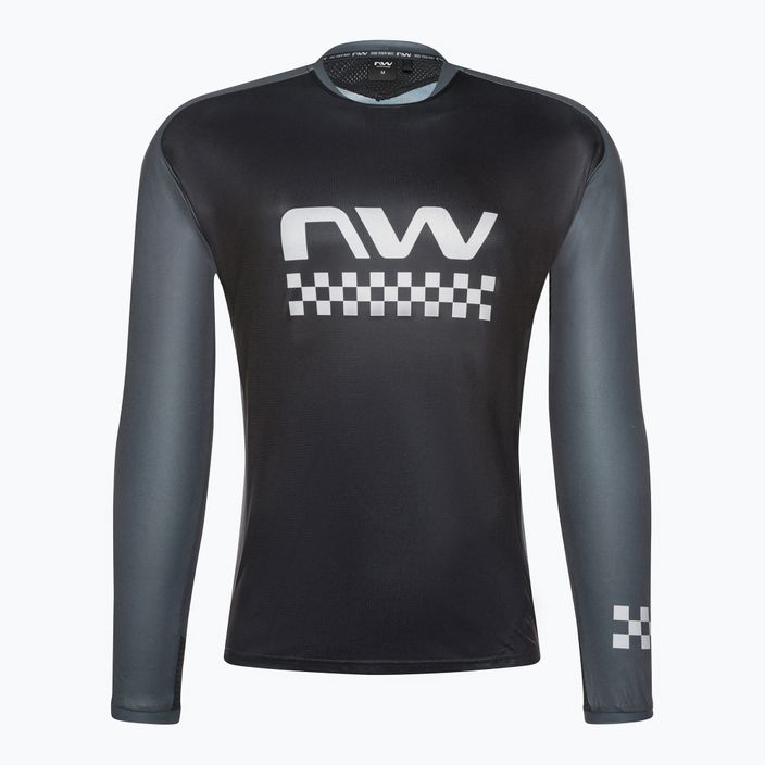 Northwave Edge LS 19 tricou de ciclism pentru bărbați negru-gri 89201301
