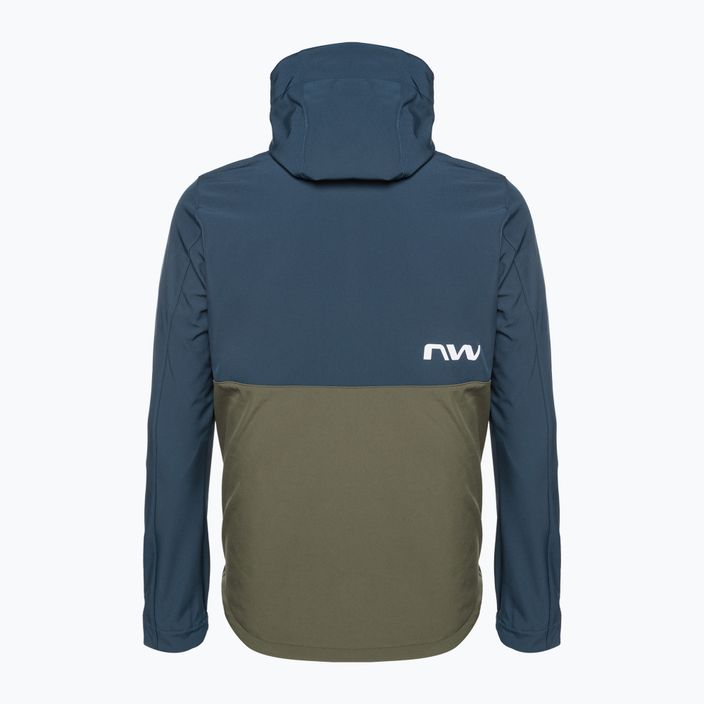 Jachetă de ciclism Northwave Easy Out Softshell albastru închis / verde pădure pentru bărbați 2