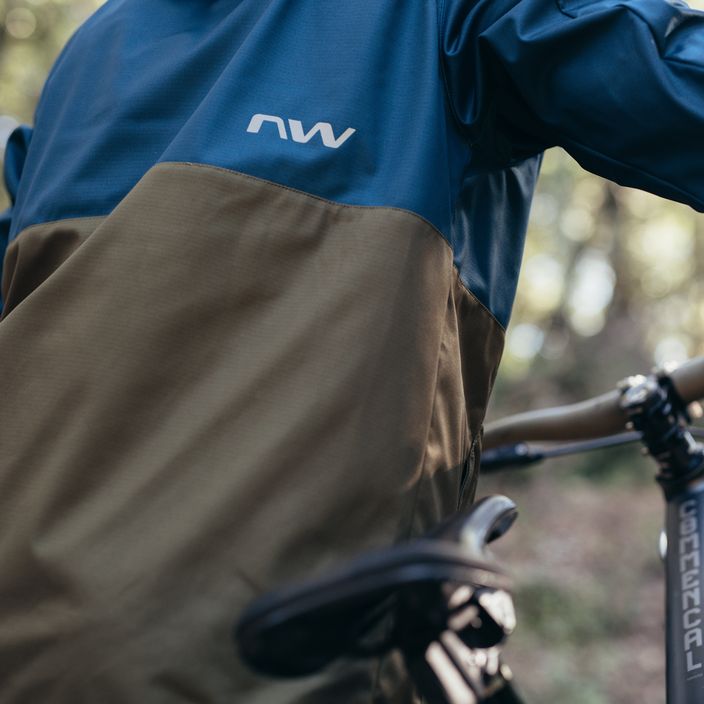Jachetă de ciclism Northwave Easy Out Softshell albastru închis / verde pădure pentru bărbați 10