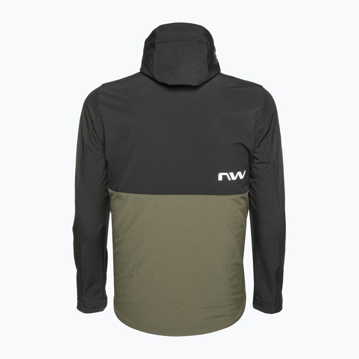 Jachetă de ciclism Northwave Easy Out Softshell pentru bărbați, verde pădure / negru 2