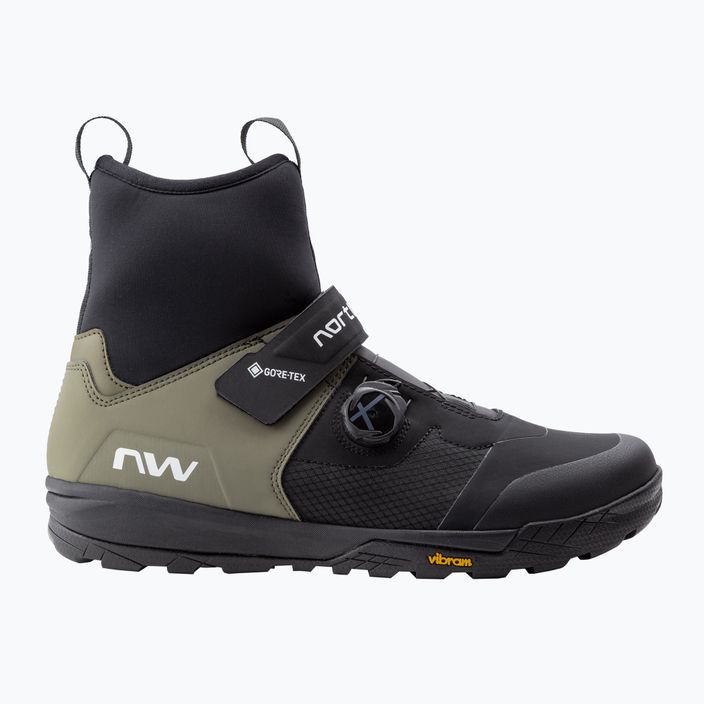 Pantofi de ciclism MTB bărbați Northwave Kingrock Plus GTX negru / verde pădure 7