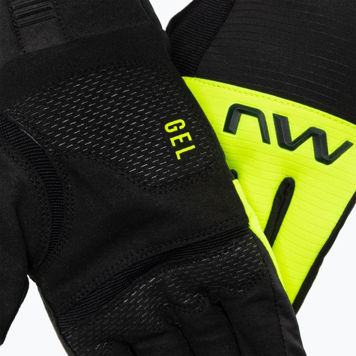 Mănuși de ciclism Northwave Fast Gel negru / galben fluo pentru bărbați 4