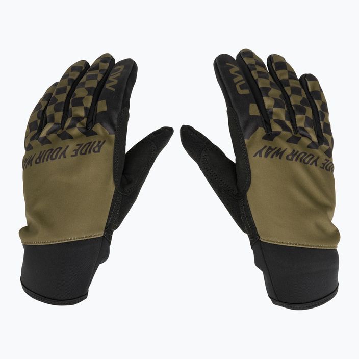 Mănuși de ciclism Northwave Winter Active pentru bărbați, verde pădure/negru 3