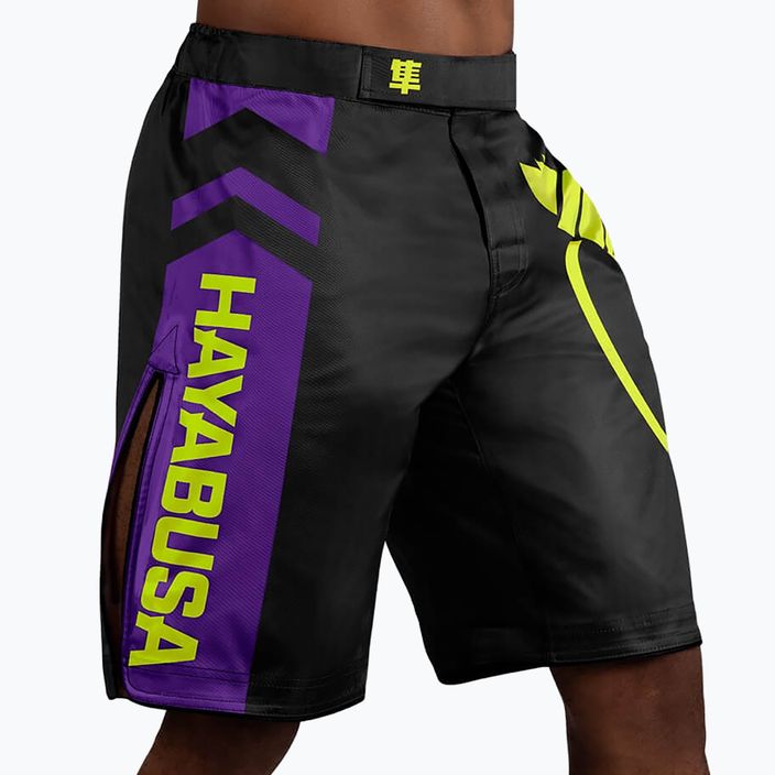 Hayabusa Icon Fight MMA pantaloni scurți negru și galben ICFS-BK-L 2