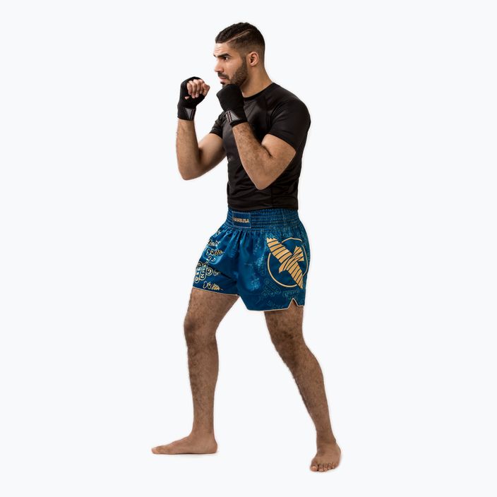 Pantaloni scurți de antrenament pentru bărbați Hayabusa Falcon Muay Thai blue 3