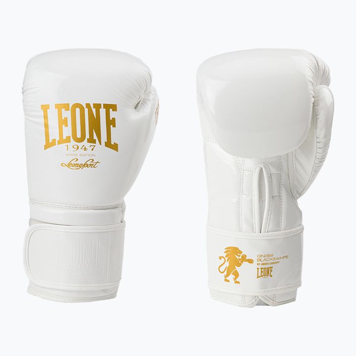 Mănuși de box Leone 1947 negru și alb alb GN059 3
