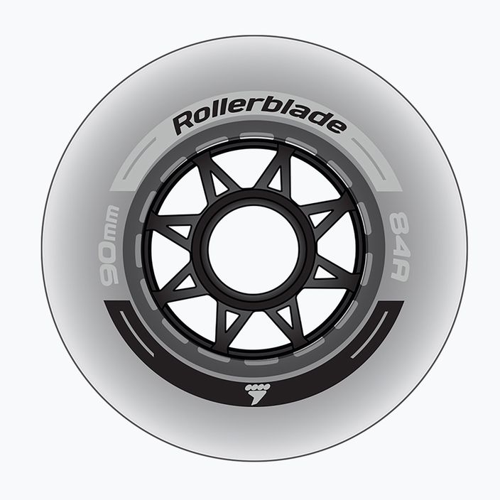 Roți pentru role Rollerblade Wheels XT 90 mm/84A 8 buc. clear