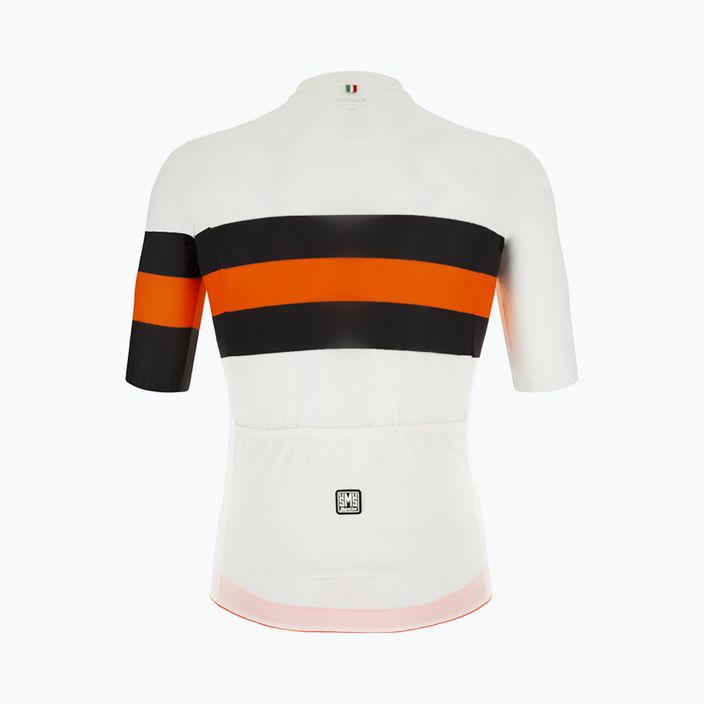 Santini Ecosleek Bengal tricou de ciclism pentru bărbați alb-portocaliu 2S94475CESLKBENGBIS 3