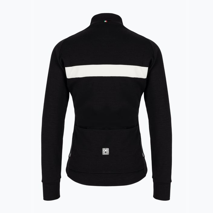 Bluză de ciclism pentru bărbați Santini Adapt Wool Thermal Jersey neagră SP216075ADAPTWOOL 2