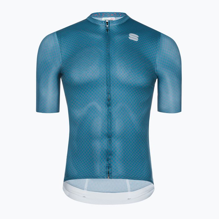 Tricou de ciclism pentru bărbați Sportful Checkmate albastru 1122035.435