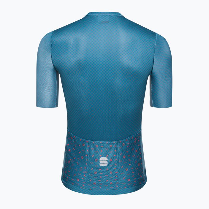 Tricou de ciclism pentru bărbați Sportful Checkmate albastru 1122035.435 2